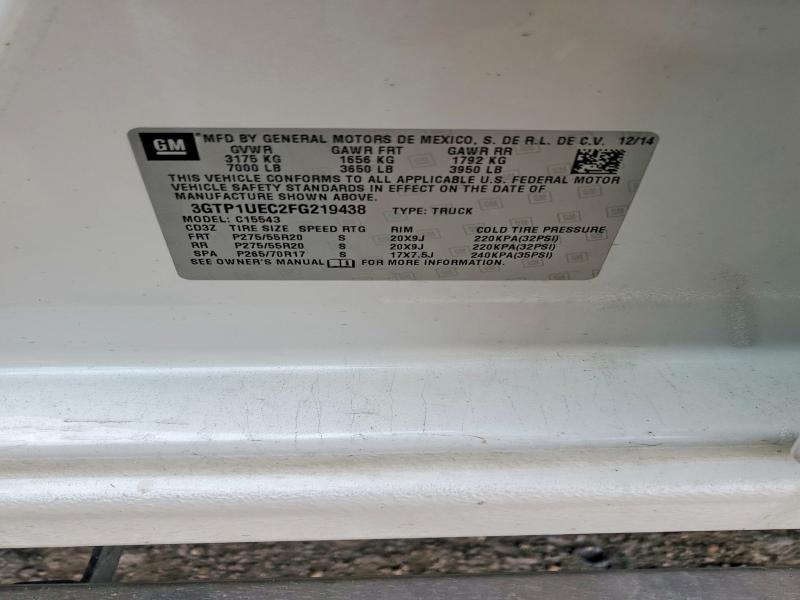 2015 Gmc Sierra მანქანა იყიდება აუქციონზე, vin: 3GTP1UEC2FG219438, აუქციონის ნომერი: 57043716