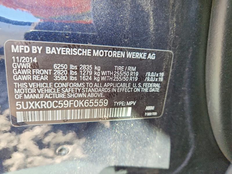 2015 Bmw X5 მანქანა იყიდება აუქციონზე, vin: 5UXKR0C59F0K65559, აუქციონის ნომერი: 57706176