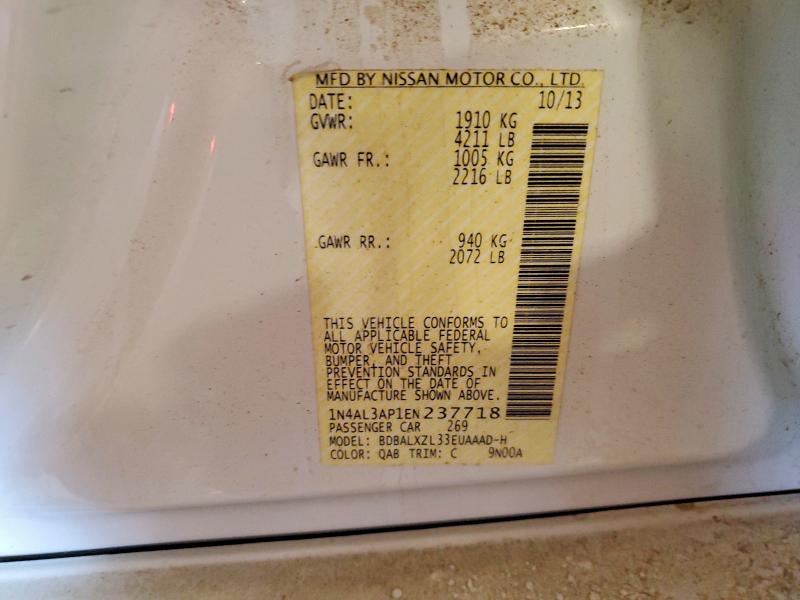 2014 Nissan Altima მანქანა იყიდება აუქციონზე, vin: 1N4AL3AP1EN237718, აუქციონის ნომერი: 59031626