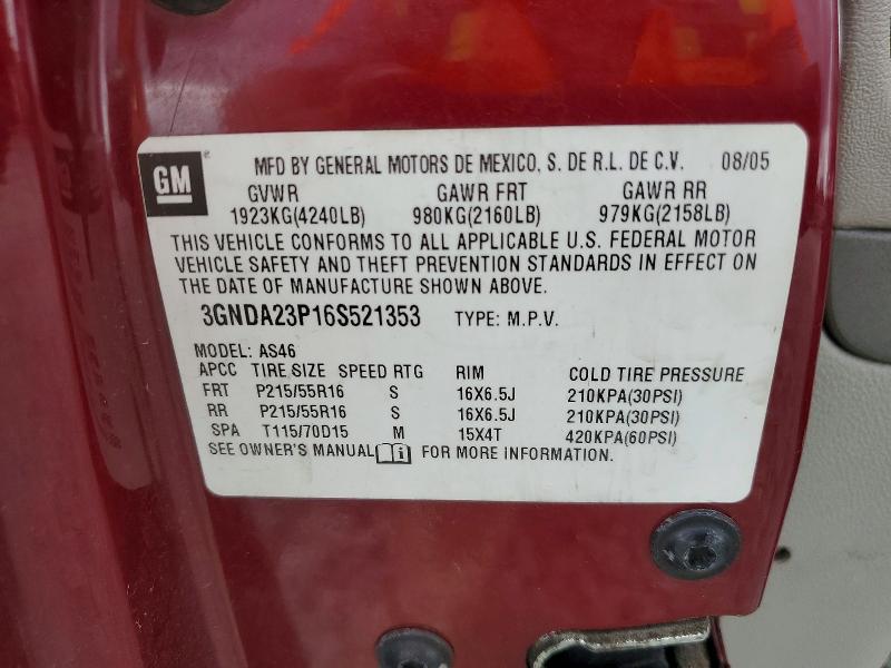 Aukcja sprzedaży 2006 Chevrolet Hhr, vin: 3GNDA23P16S521353, numer aukcji: 57896986