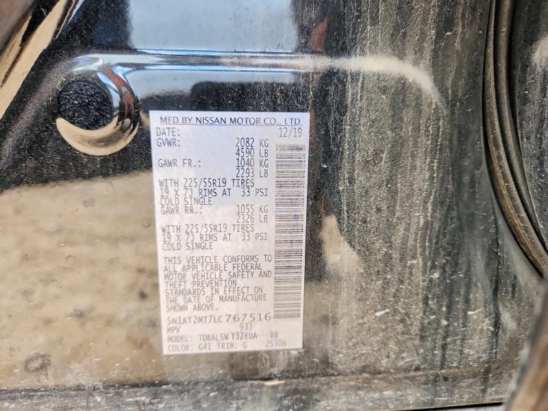 57688616 :رقم المزاد ، 5N1AT2MT7LC767516 vin ، 2020 Nissan Rogue مزاد بيع