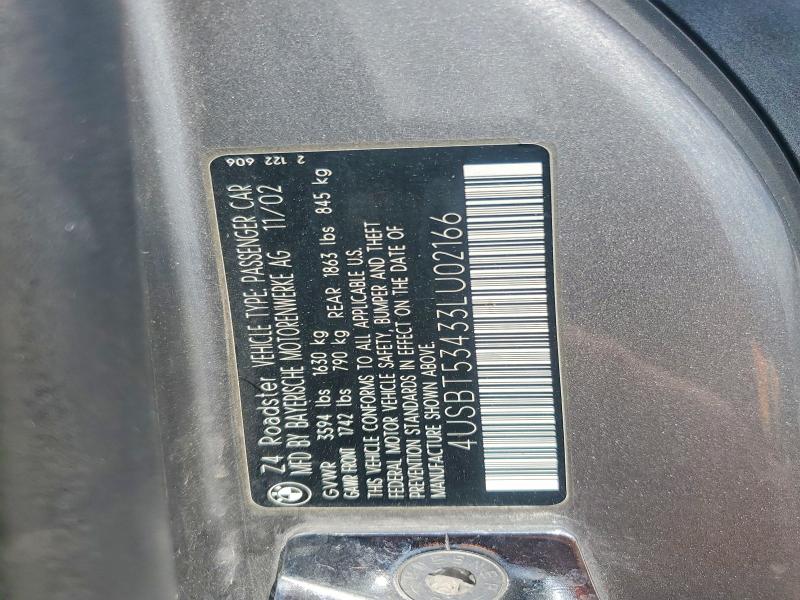 56947126 :رقم المزاد ، 4USBT53433LU02166 vin ، 2003 Bmw Z4 مزاد بيع