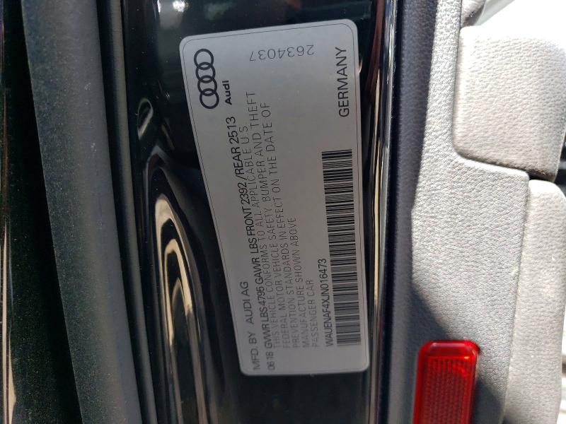 58027656 :رقم المزاد ، WAUENAF4XJN016473 vin ، 2018 Audi A4 مزاد بيع