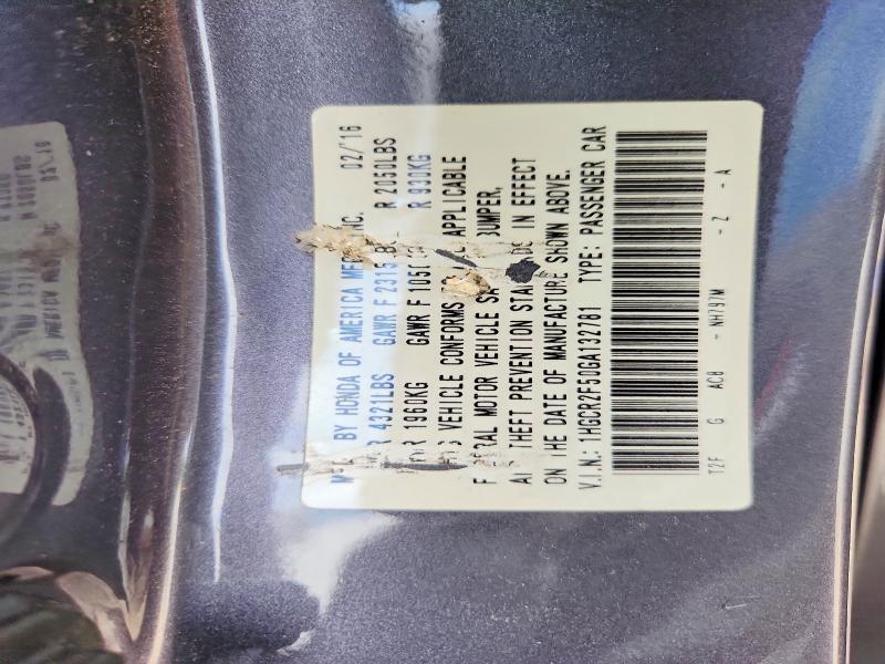 Aukcja sprzedaży 2016 Honda Accord, vin: 1HGCR2F50GA132781, numer aukcji: 56138426