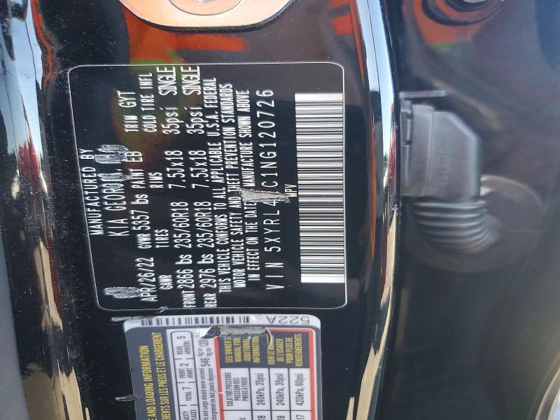 56894246 :رقم المزاد ، 5XYRL4LC1NG120726 vin ، 2022 Kia Sorento مزاد بيع