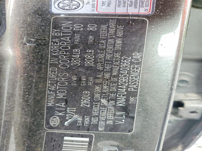 Aukcja sprzedaży 2011 Kia Forte, vin: KNAFU4A29B5403662, numer aukcji: 56188866