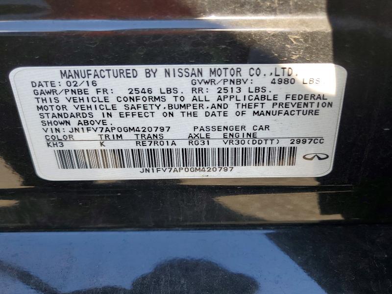 Aukcja sprzedaży 2016 Infiniti Q50, vin: JN1FV7AP0GM420797, numer aukcji: 57929886