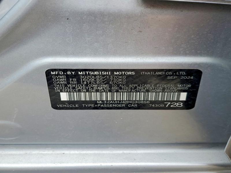 Продажа на аукционе авто 2024 Mitsubishi Mirage, vin: ML32AUHJ4RH030856, номер лота: 56348906