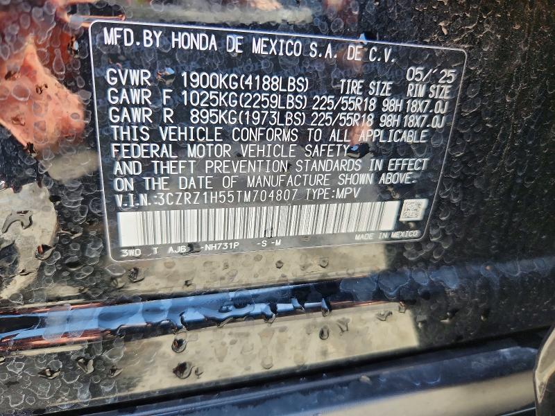 Продаж на аукціоні авто 2026 Honda Hr-v, vin: 3CZRZ1H55TM704807, номер лоту: 55655416