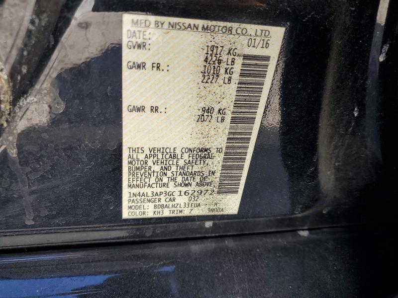 Aukcja sprzedaży 2016 Nissan Altima, vin: 1N4AL3AP3GC162972, numer aukcji: 59186906