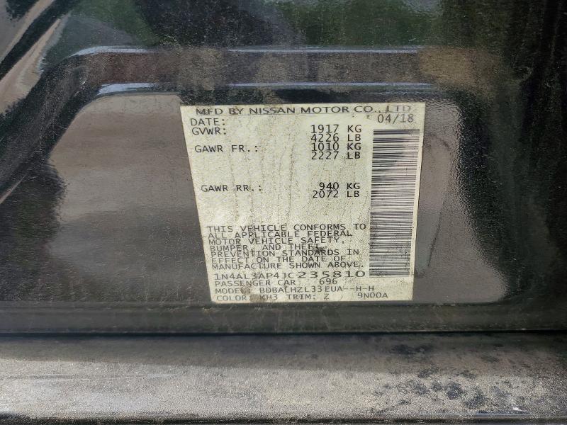 Продажа на аукционе авто 2018 Nissan Altima, vin: 1N4AL3AP4JC235810, номер лота: 58201836