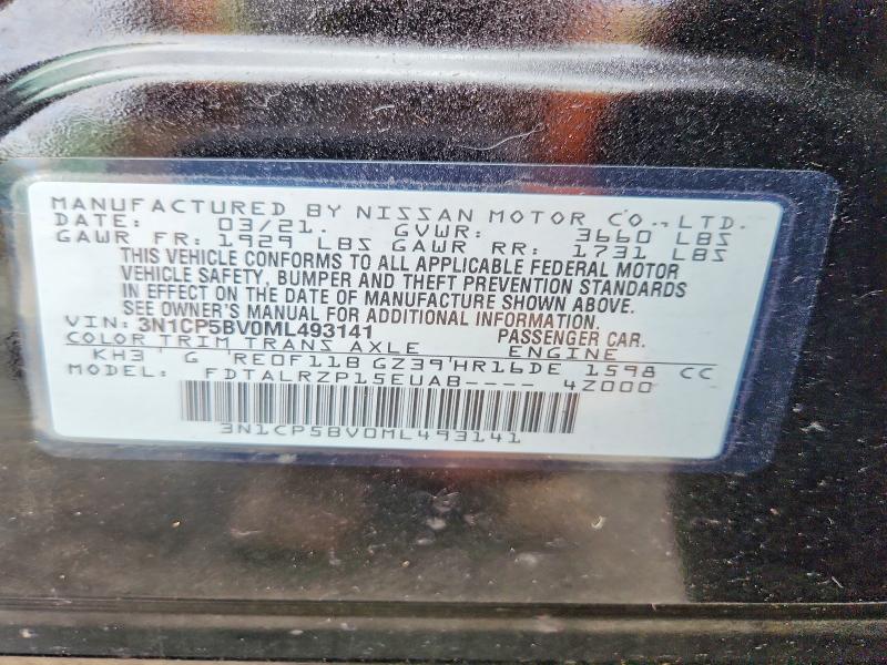 Продажа на аукционе авто 2021 Nissan Kicks, vin: 3N1CP5BV0ML493141, номер лота: 58419116