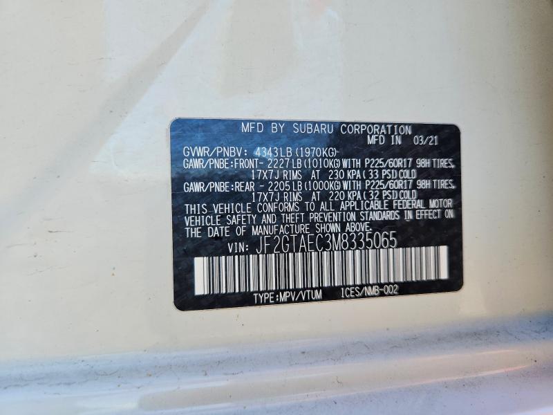 Продажа на аукционе авто 2021 Subaru Crosstrek, vin: JF2GTAEC3M8335065, номер лота: 56270576