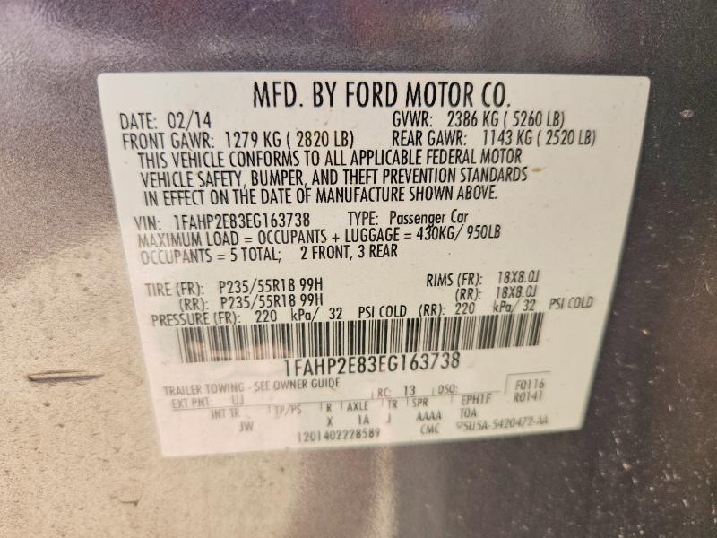 55960006 :رقم المزاد ، 1FAHP2E83EG163738 vin ، 2014 Ford Taurus مزاد بيع
