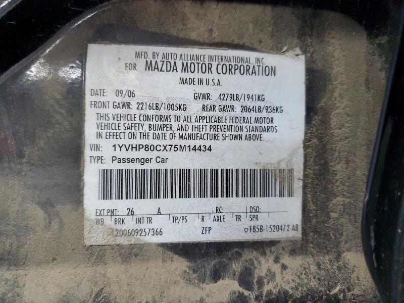 Продажа на аукционе авто 2007 Mazda 6, vin: 1YVHP80CX75M14434, номер лота: 55585366