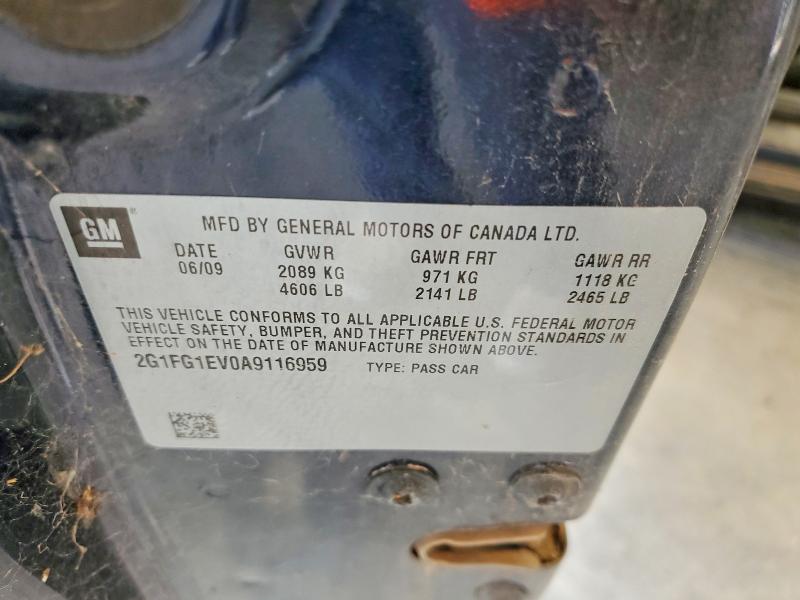 2010 Chevrolet Camaro მანქანა იყიდება აუქციონზე, vin: 2G1FG1EV0A9116959, აუქციონის ნომერი: 58830636