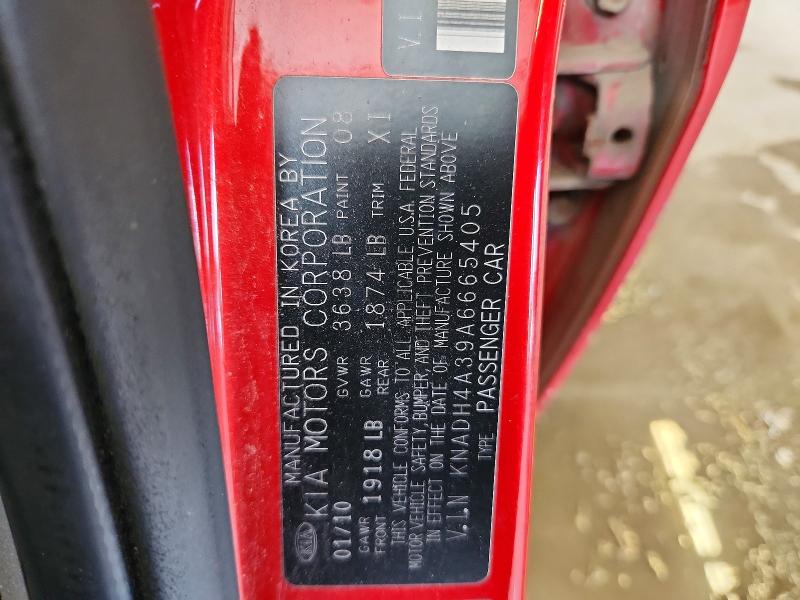 Aukcja sprzedaży 2010 Kia Rio, vin: KNADH4A39A6665405, numer aukcji: 56968006