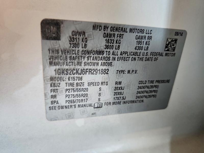 Продажа на аукционе авто 2015 Gmc Yukon, vin: 1GKS2CKJ6FR291882, номер лота: 56890126