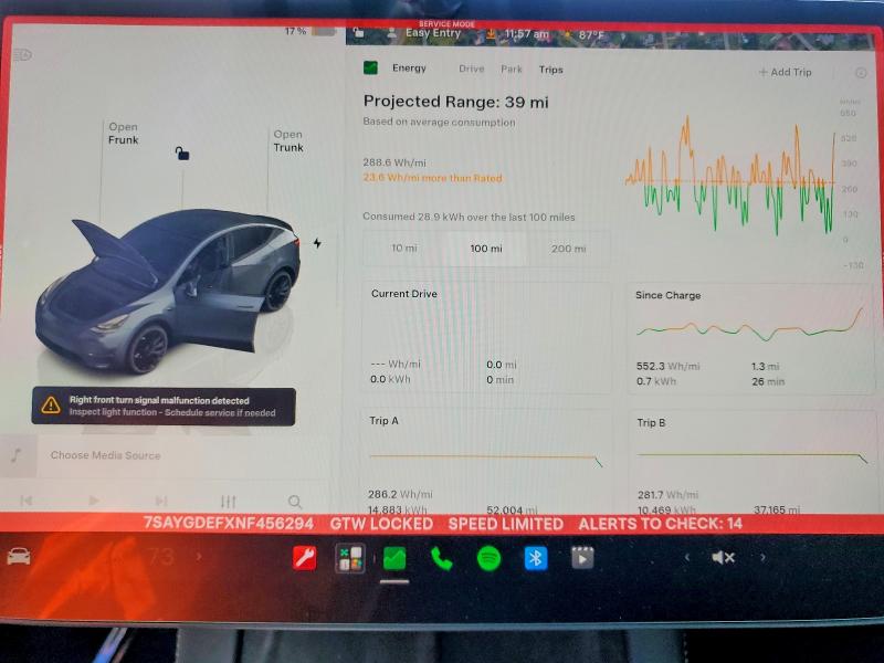 Aukcja sprzedaży 2022 Tesla Model Y, vin: 7SAYGDEFXNF456294, numer aukcji: 57730316