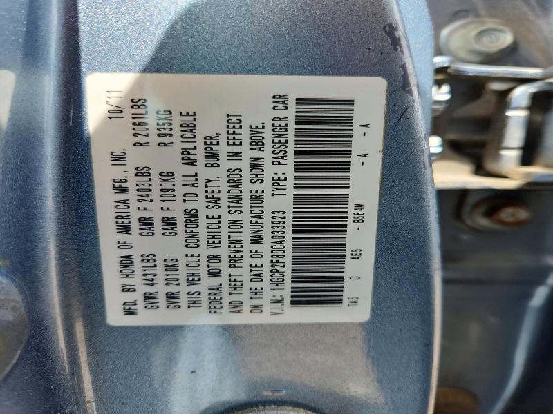 Aukcja sprzedaży 2012 Honda Accord, vin: 1HGCP2F80CA033923, numer aukcji: 54396856