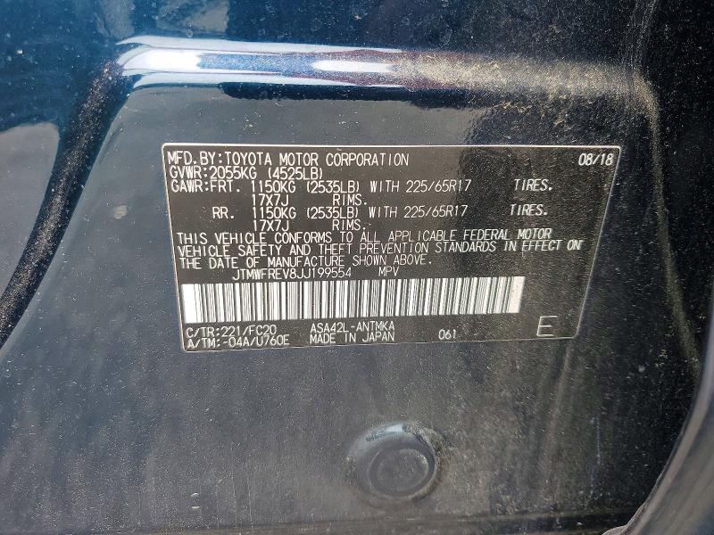 Aukcja sprzedaży 2018 Toyota Rav4, vin: JTMWFREV8JJ199554, numer aukcji: 56895606