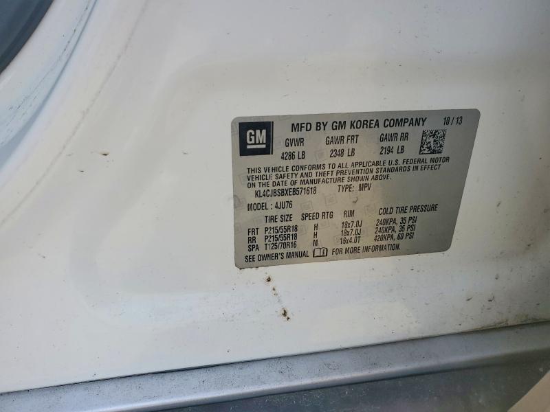 Продажа на аукционе авто 2014 Buick Encore, vin: KL4CJBSBXEB571618, номер лота: 55766746