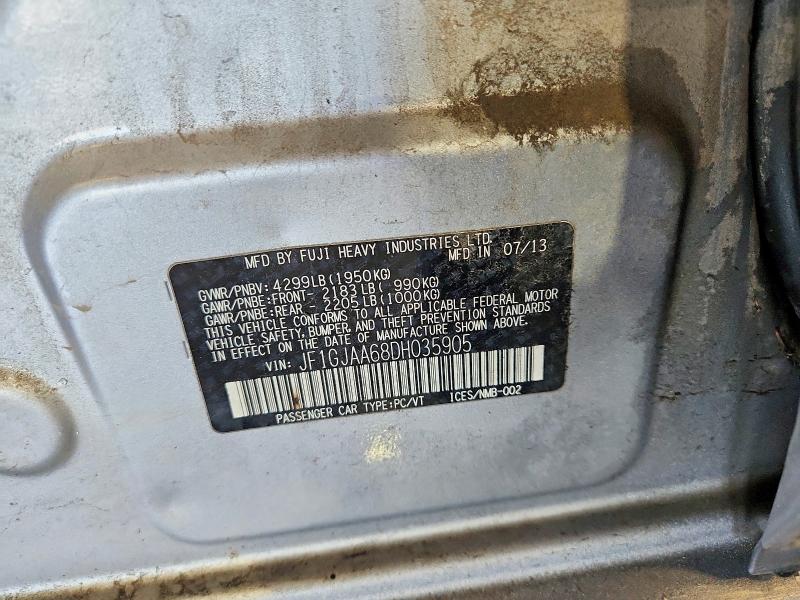 Продаж на аукціоні авто 2013 Subaru Impreza, vin: JF1GJAA68DH035905, номер лоту: 55707256