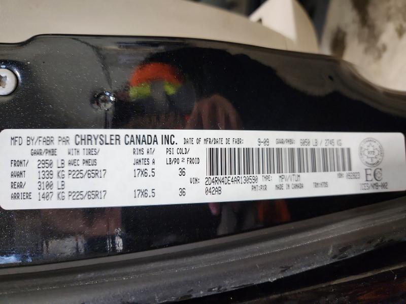 2010 Dodge Grand Caravan მანქანა იყიდება აუქციონზე, vin: 2D4RN4DE4AR130590, აუქციონის ნომერი: 55740366