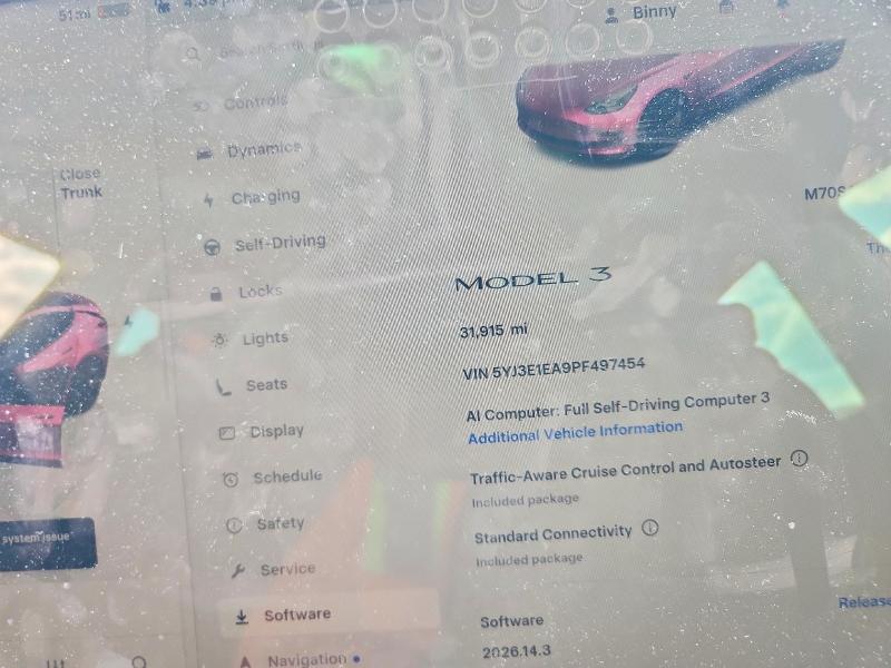 Продажа на аукционе авто 2023 Tesla Model 3, vin: 5YJ3E1EA9PF497454, номер лота: 58019536