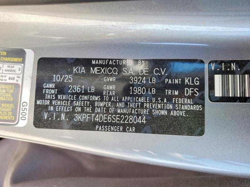 Продажа на аукционе авто 2025 Kia K4, vin: 3KPFT4DE6SE228044, номер лота: 57158706