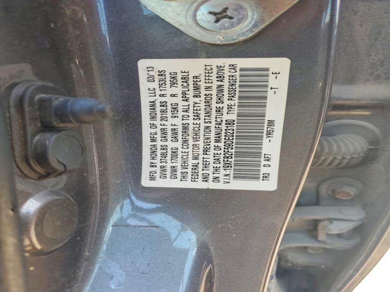 56274296 :رقم المزاد ، 19XFB2F59DE023180 vin ، 2013 Honda Civic مزاد بيع