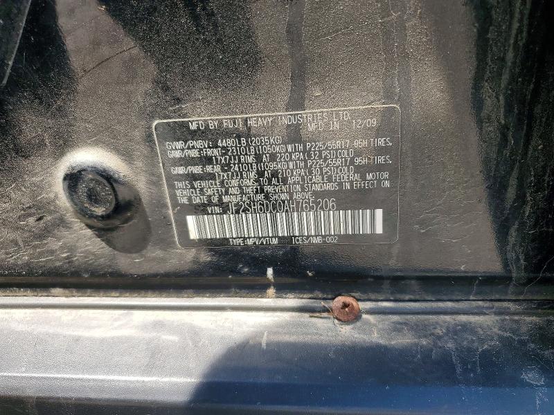 58748356 :رقم المزاد ، JF2SH6DC0AH765206 vin ، 2010 Subaru Forester مزاد بيع