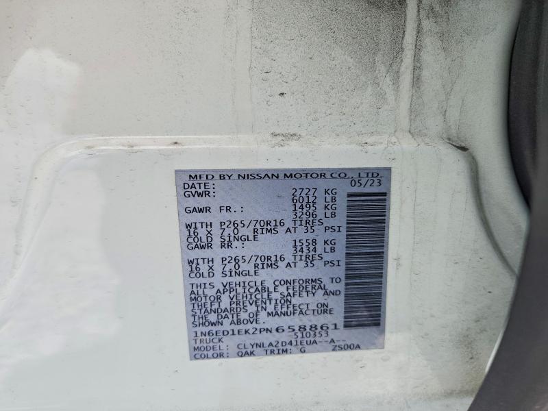 85457375 :رقم المزاد ، 1N6ED1EK2PN658861 vin ، 2023 Nissan Frontier مزاد بيع