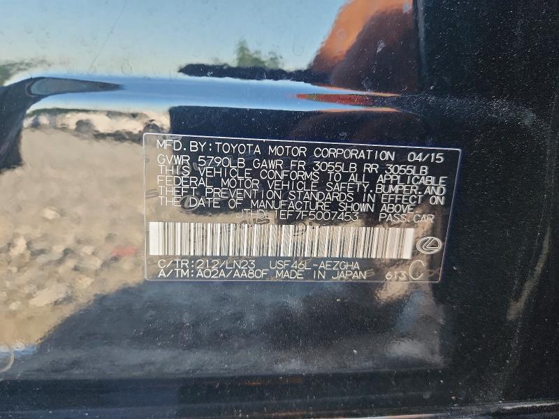 Продаж на аукціоні авто 2015 Lexus Ls, vin: JTHDL1EF7F5007453, номер лоту: 57131356