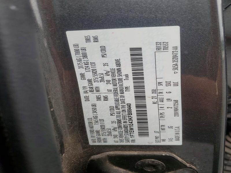Продажа на аукционе авто 2019 Ford F150, vin: 1FTEW1E43KFB88440, номер лота: 58084466