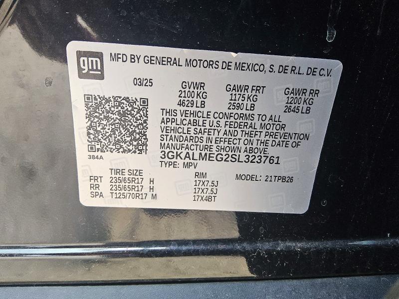 2025 Gmc Terrain მანქანა იყიდება აუქციონზე, vin: 3GKALMEG2SL323761, აუქციონის ნომერი: 53774066