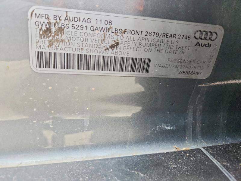 Продаж на аукціоні авто 2007 Audi A6, vin: WAUDH74F27N075732, номер лоту: 57588926