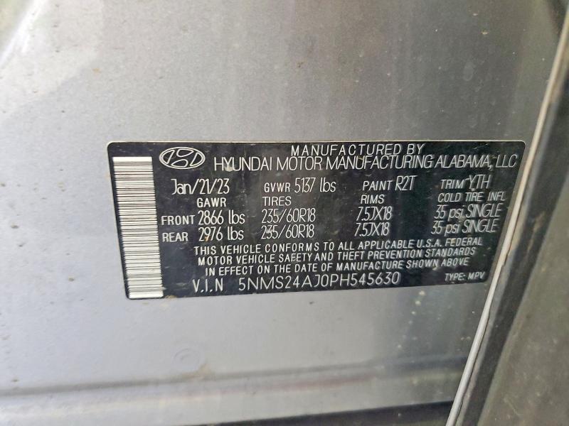 Продажа на аукционе авто 2023 Hyundai Santa Fe, vin: 5NMS24AJ0PH545630, номер лота: 56116096