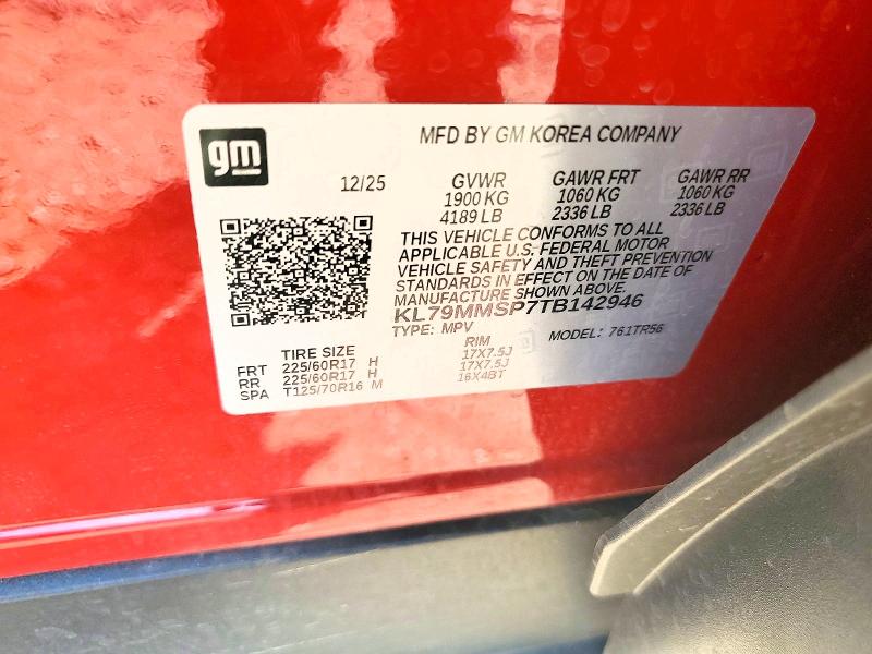 56142546 :رقم المزاد ، KL79MMSP7TB142946 vin ، 2026 Chevrolet Trailblazer مزاد بيع