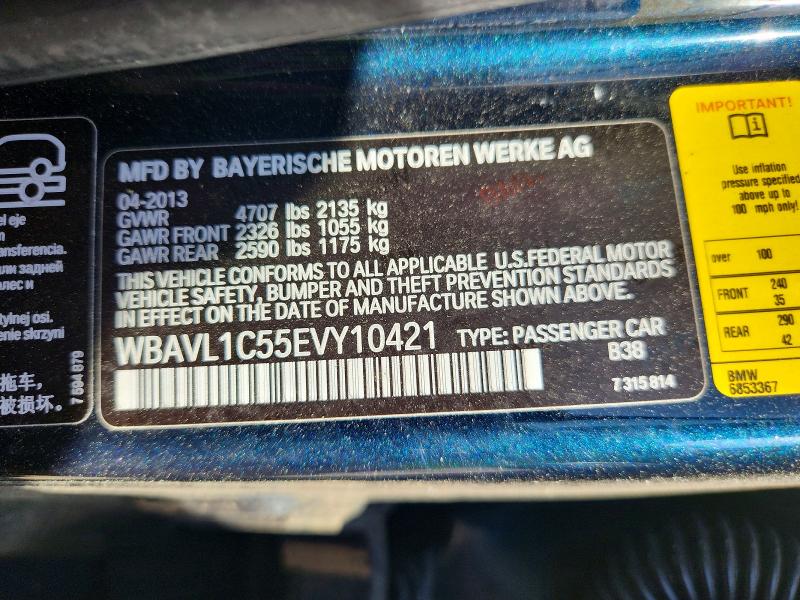 Продажа на аукционе авто 2014 Bmw X1, vin: WBAVL1C55EVY10421, номер лота: 56139696