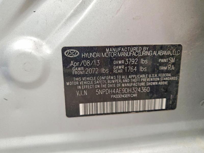Aukcja sprzedaży 2013 Hyundai Elantra, vin: 5NPDH4AE9DH324360, numer aukcji: 57266576