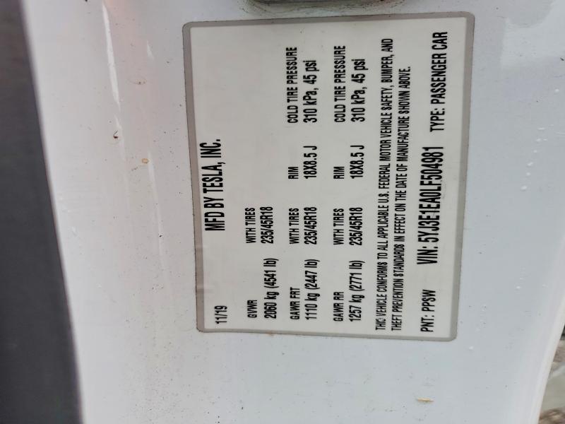 Продажа на аукционе авто 2020 Tesla Model 3, vin: 5YJ3E1EA0LF504981, номер лота: 58777766