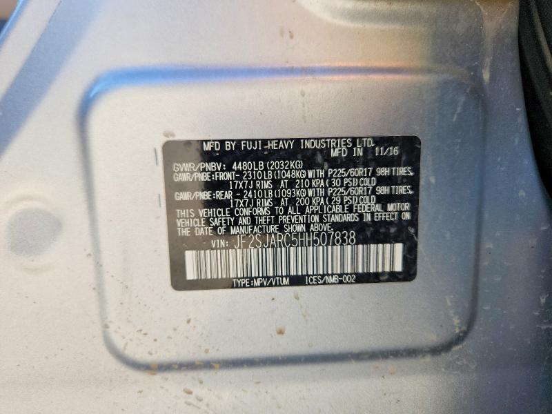 Продаж на аукціоні авто 2017 Subaru Forester, vin: JF2SJARC5HH507838, номер лоту: 57592736