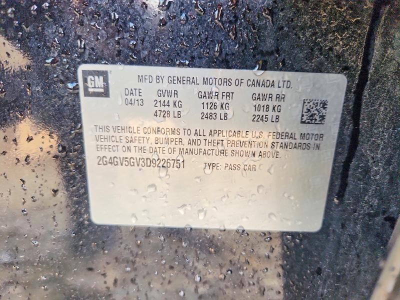56862756 :رقم المزاد ، 2G4GV5GV3D9226751 vin ، 2013 Buick Regal مزاد بيع