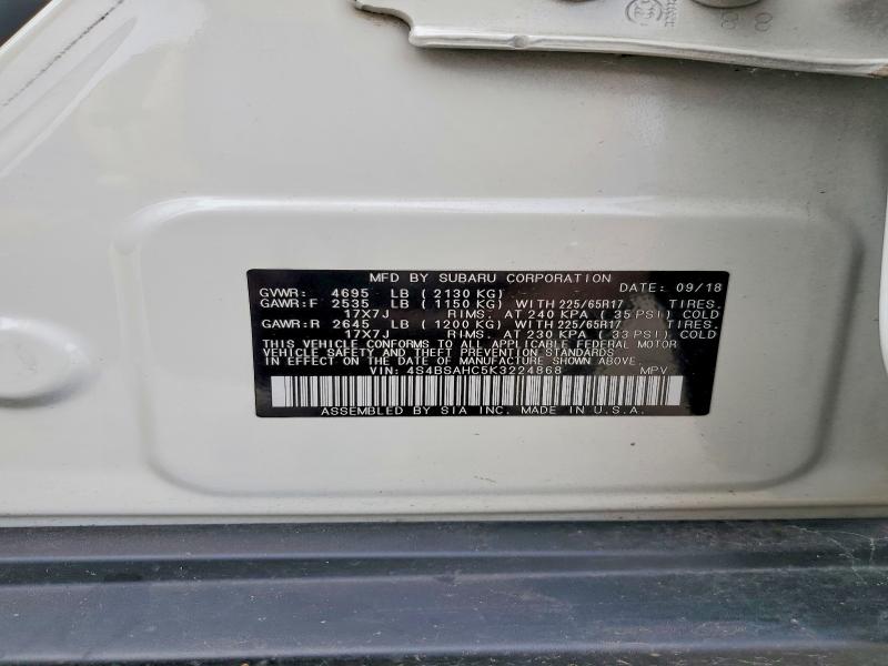 Aukcja sprzedaży 2019 Subaru Outback, vin: 4S4BSAHC5K3224868, numer aukcji: 58001846