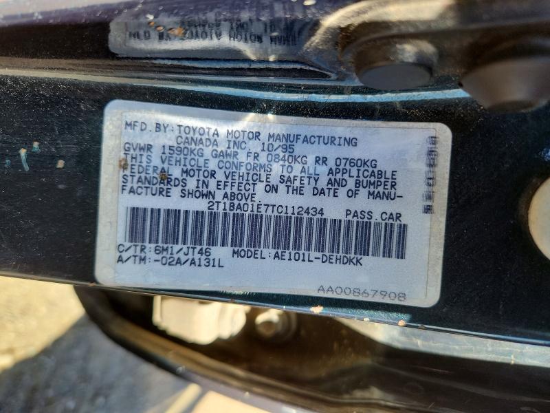 Продажа на аукционе авто 1996 Toyota Corolla, vin: 2T1BA01E7TC112434, номер лота: 58619146