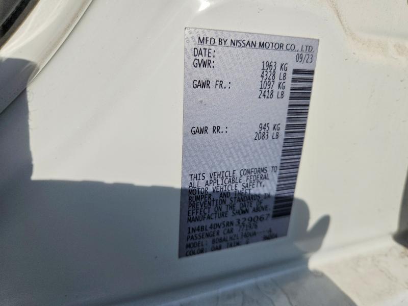 Продажа на аукционе авто 2024 Nissan Altima, vin: 1N4BL4DV5RN329067, номер лота: 59099586