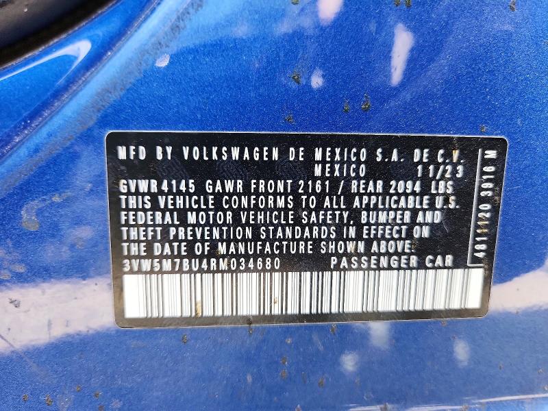 Продаж на аукціоні авто 2024 Volkswagen Jetta, vin: 3VW5M7BU4RM034680, номер лоту: 56395736