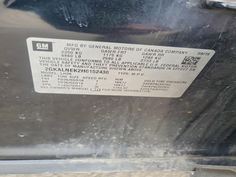 Продаж на аукціоні авто 2017 Gmc Terrain, vin: 2GKALNEK2H6152436, номер лоту: 58433786