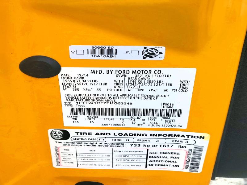 Продаж на аукціоні авто 2014 Ford F150, vin: 1FTFW1CF7EKG53046, номер лоту: 57943216